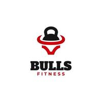 design del logo fitness testa di toro vettore