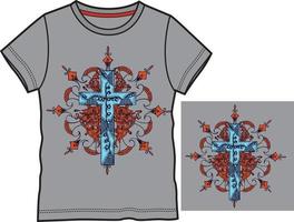 manica corta con design unico con stampa t-shirt vettore