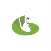 vettore di golf del logo dell'industria sportiva