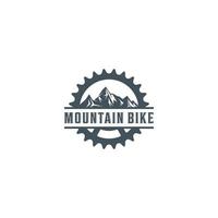 mountain bike logo modello vettoriale, icin su sfondo bianco vettore