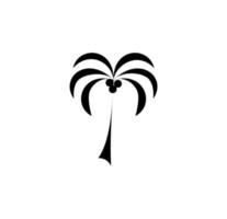 palma, cocco, albero, isola, spiaggia solida icona, vettore, illustrazione, modello logo. adatto a molti scopi. vettore