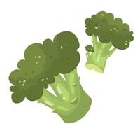 clipart fresche colorate di broccoli. un insieme di verdure broccoli su uno sfondo bianco isolato. illustrazione vettoriale per ricette, menu, web design