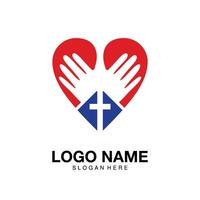 logo amore chiesa minimalista icona simbolo vettoriale design piatto