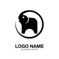 logo cerchio elefante minimalista icona simbolo vettoriale design piatto