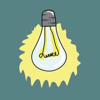 lampada in vetro stile doodle vettore