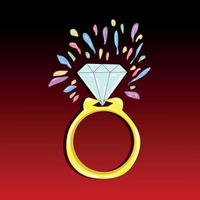 anello in oro con diamante vettore
