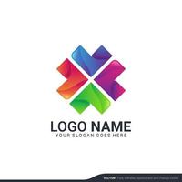 creativo astratto tecnologia digitale simbolo logo design. disegno del logo di illustrazione vettoriale modificabile