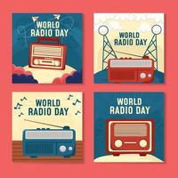 post sui social media della giornata mondiale della radio vettore