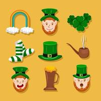 collezione di set di icone leprechaun vettore