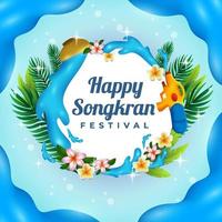 concetto realistico del festival di songkran estivo vettore