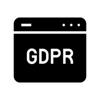 Icona di GDPR General Data Protection Regulation, stile solido vettore