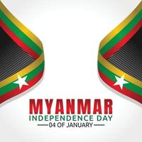 illustrazione vettoriale del giorno dell'indipendenza del Myanmar.