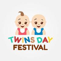 illustrazione vettoriale del festival del giorno dei gemelli