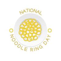 illustrazione vettoriale nazionale del giorno dell'anello di noodle