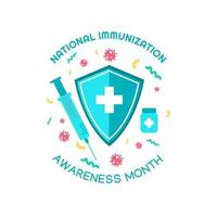 illustrazione vettoriale del mese di sensibilizzazione sull'immunizzazione nazionale