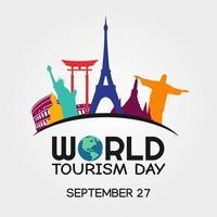 illustrazione vettoriale della giornata mondiale del turismo