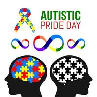 illustrazione vettoriale del giorno dell'orgoglio autistico