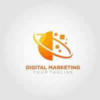 vettore di progettazione del logo di marketing digitale. adatto per il tuo logo aziendale