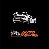 auto sportiva - concetto di logo automobilistico con uno stile moderno vettore