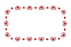 simpatica cornice rettangolare decorata con cuori. modello per biglietto d'invito di San Valentino, foto, foto, banner vettore