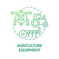 icona del concetto di gradiente verde per attrezzature agricole vettore