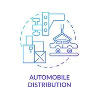 icona del concetto di gradiente blu di distribuzione dell'automobile vettore