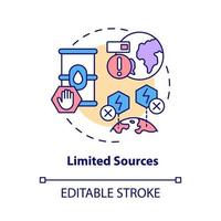 icona del concetto di fonti limitate vettore