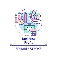 icona del concetto di profitto aziendale. illustrazione al tratto sottile dell'idea astratta di finanza ed economia aziendale. organizzazione sociale. entrate dell'azienda. disegno a colori di contorno isolato vettoriale. tratto modificabile vettore