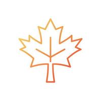 icona vettore lineare gradiente foglia d'acero. simbolo di uso comune del Canada. elemento centrale della bandiera nazionale canadese. simbolo del colore della linea sottile. pittogramma in stile moderno. disegno di contorno isolato vettoriale