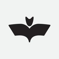 semplice icona pipistrello logo design per bambini vettore