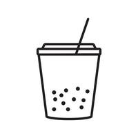 semplice bicchiere di plastica bevanda boba fresco logo simbolo icona grafica vettoriale illustrazione idea creativa