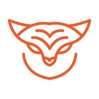 illustrazione del simbolo dell'icona del vettore del disegno del logo delle linee arancioni della testa di tigre o di gatto