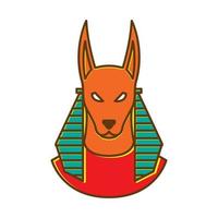 disegno colorato dell'illustrazione dell'icona del simbolo del vettore del logo del cane di egitto anubis