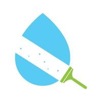 goccia d'acqua con il design dell'illustrazione dell'icona del vettore del simbolo del logo del vetro più pulito