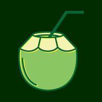 bevanda alla frutta cocco verde moderno logo design icona vettore simbolo illustrazione