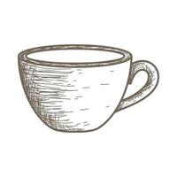 incidere il disegno dell'illustrazione dell'icona del vettore del simbolo del logo della tazza di caffè o tè