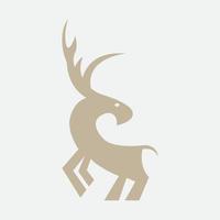 design del logo cervo o antilope o chital o capreolinae o alce vettore