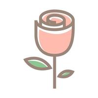 design moderno dell'illustrazione dell'icona del vettore del simbolo del logo del fiore della rosa di colore moderno