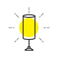 linea con giallo chiarore candela logo simbolo icona grafica vettoriale illustrazione idea creativa