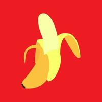 illustrazione di simbolo dell'icona del vettore di progettazione del logo colorato della banana della frutta aperta