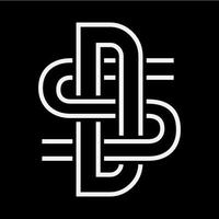 design del logo della linea ds della lettera vettore