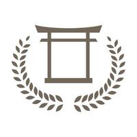 disegno dell'illustrazione dell'icona di vettore del simbolo del logo del Giappone vintage di torii
