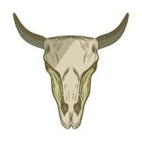 modello dell'illustrazione di progettazione del cranio della mucca vettore