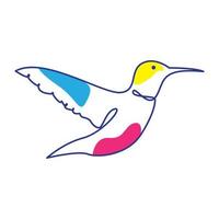 linee arte astratta uccello volare colibrì logo design icona vettore simbolo illustrazione