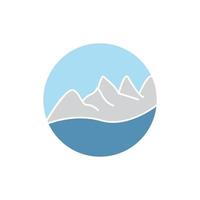 Iceberg circolare con icona del design del logo dell'acqua vettore