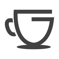 design del logo della tazza di caffè della lettera g vettore