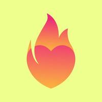 astratto di fuoco con amore logo design icona vettore simbolo illustrazione