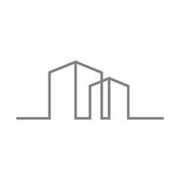 linee continue semplice edificio architetto logo simbolo icona grafica vettoriale illustrazione idea creativa