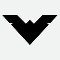 lettera v ala semplice silhouette logo design vettoriale