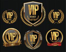 Collezione di badge dorato membro VIP vettore
